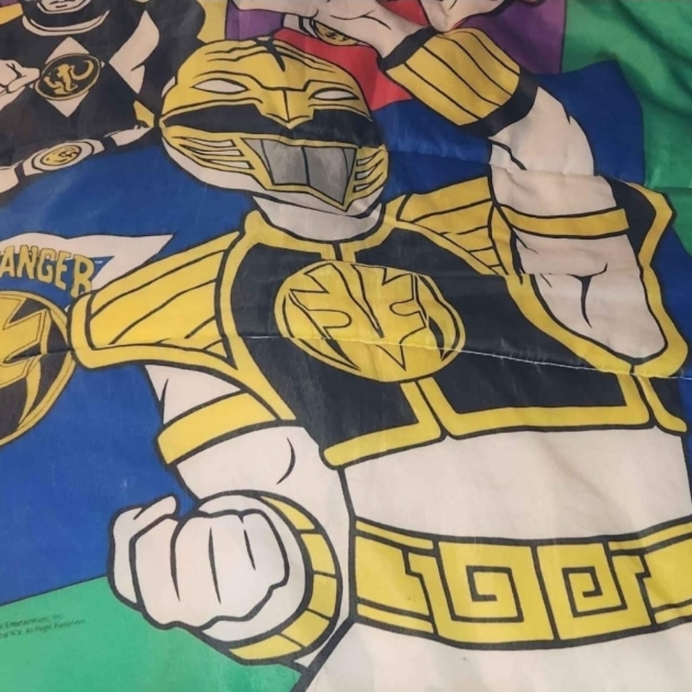 VINTAGE 1995 POWER RANGERS "TOMMY" SLEEPING BAG WHITE RANGER  VINTAGE 1995 CHILD